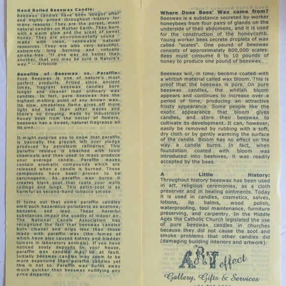 8" Flat sheet Bees Wax Candle. Black w/ Colourful Stars, Organic - Picture 6 of 6